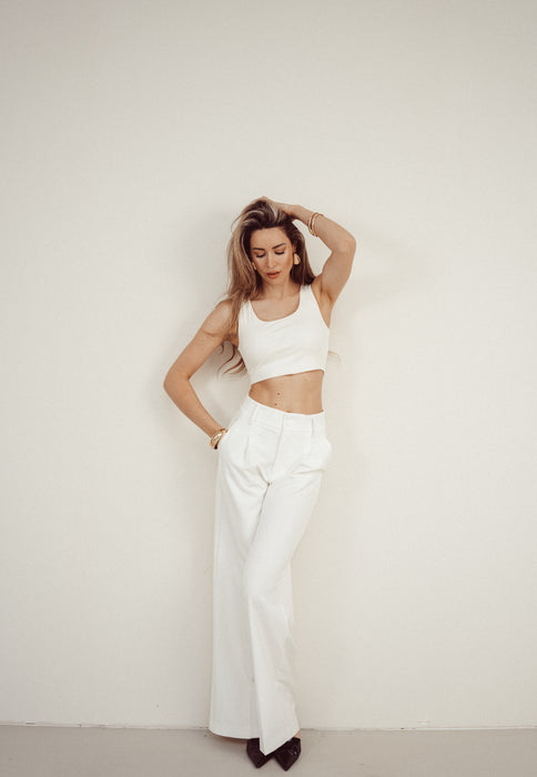 MILLIE - Wide Pantalon in White