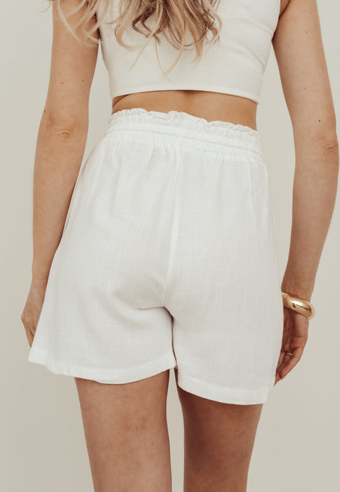 JOAN - Linnen Shorts in White
