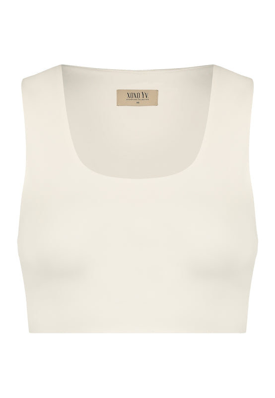 XOXO Yv. - Luxury Sculpting Crop Top in Off White