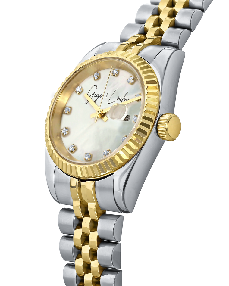 Gigi + Loulou - Two Tone Watch met Pearl Dial