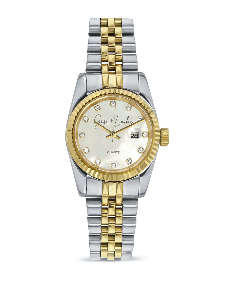 Gigi + Loulou - Two Tone Watch met Pearl Dial