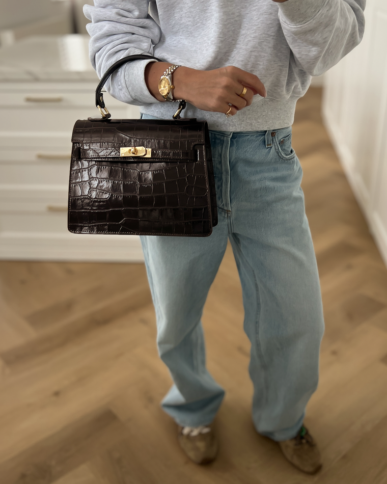 KELSEY - Croco Real Leather Bag