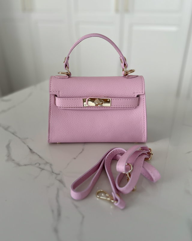 LILY - Mini Real Leather Bag in Light Pink