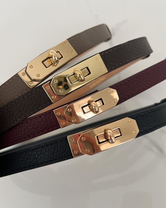 KIKI - Leather Twist Lock Belt