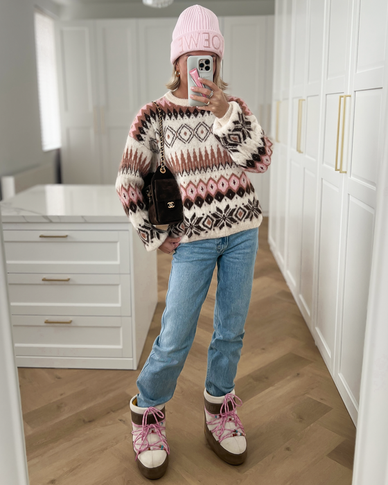 DYLAN - Fair Isle Sweater in Off White