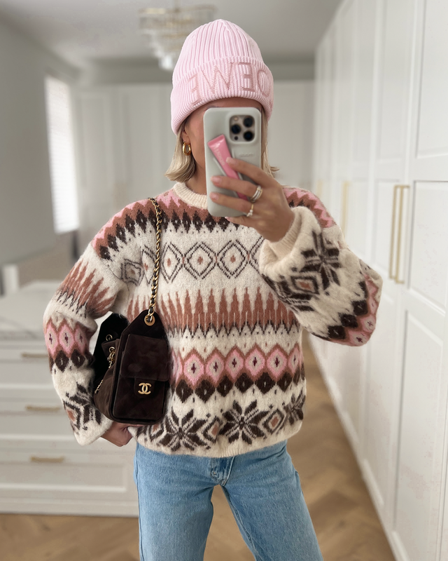 DYLAN - Fair Isle Sweater in Off White