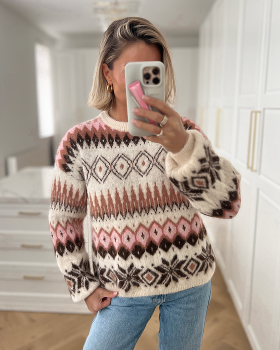 DYLAN - Fair Isle Sweater in Off White