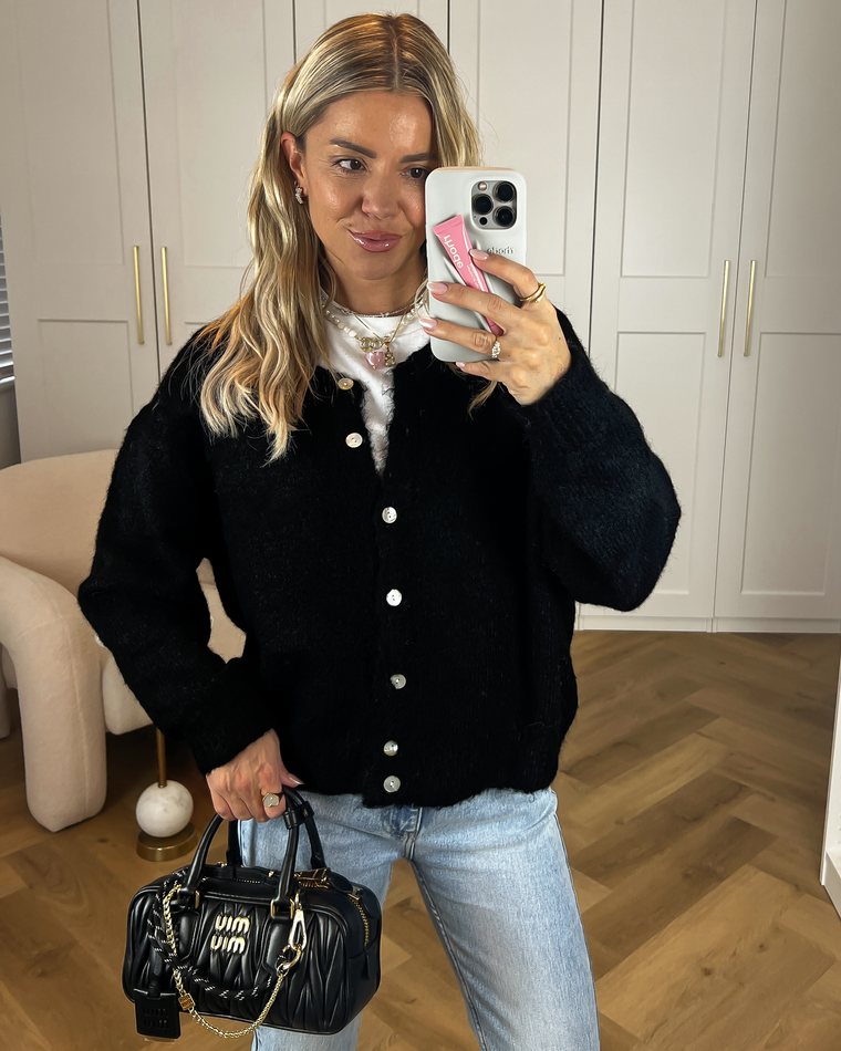 NINA - Soft Cardigan in Black