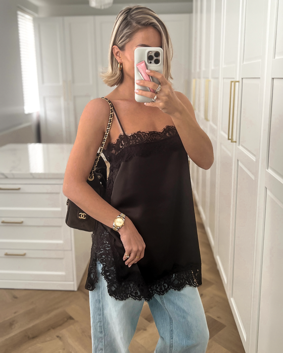 OLIVIA - Lace Cami Top in Brown