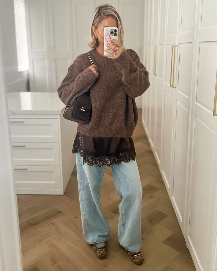 OLIVIA - Lace Cami Top in Brown