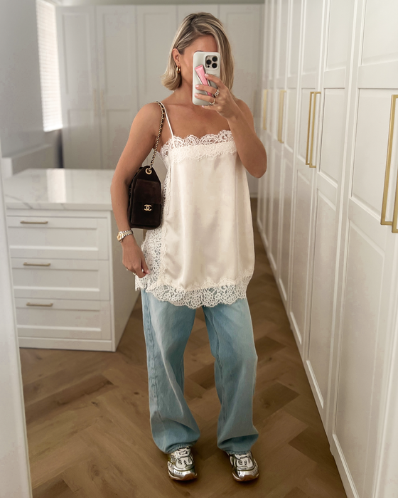 OLIVIA - Lace Cami Top in Off White