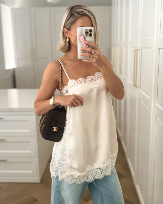 OLIVIA - Lace Cami Top in Off White