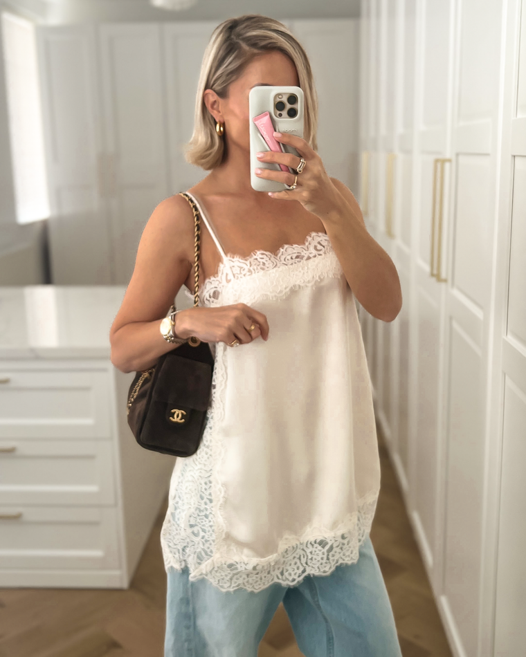 OLIVIA - Lace Cami Top in Off White