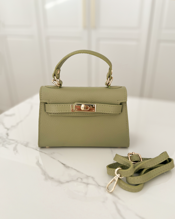 LILY - Mini Real Leather Bag in Pistachio Green