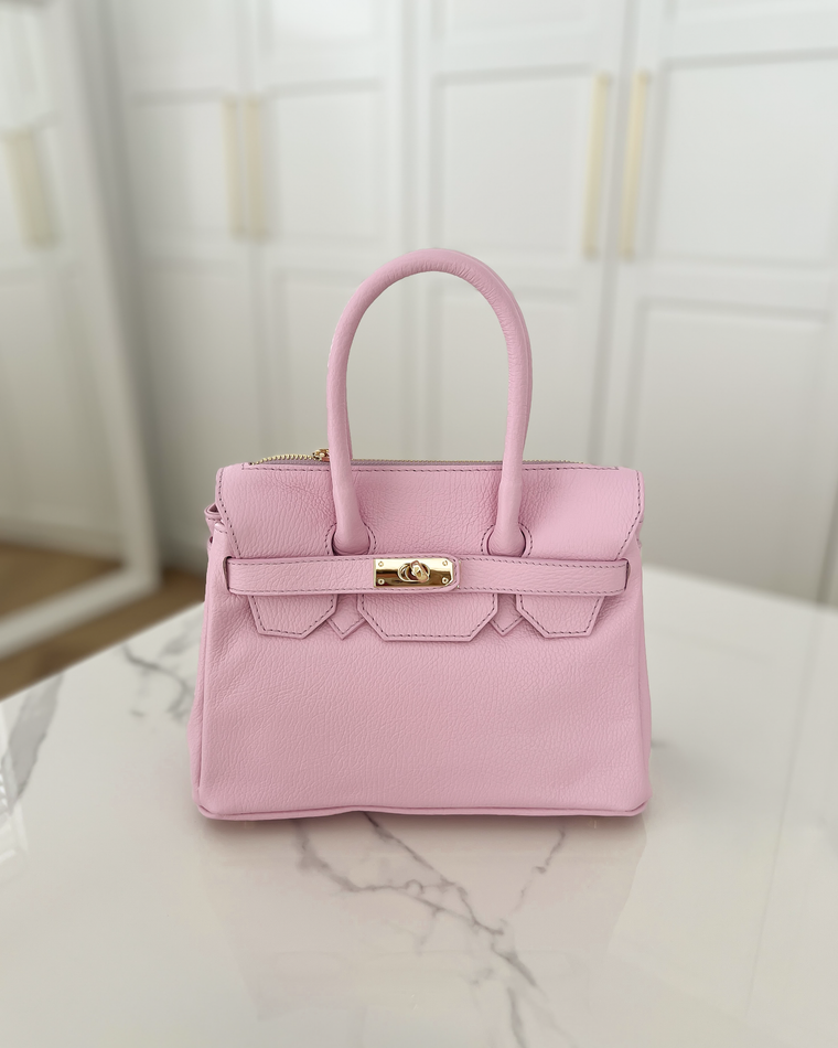 BIRGIT - Small Real Leather Bag in Light Pink