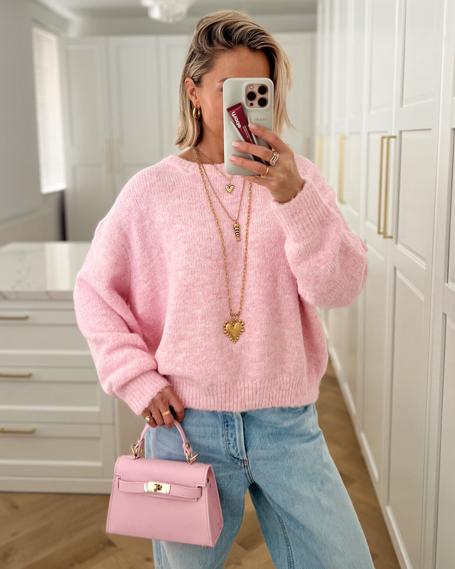 Heart & Pearls Necklace in Gold