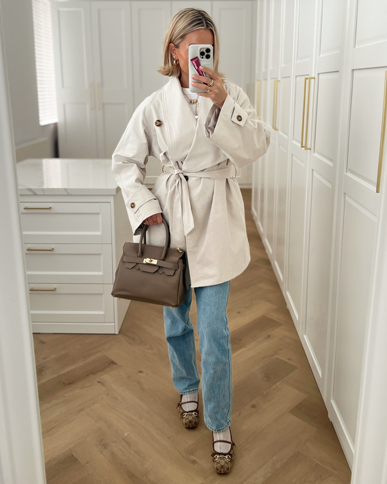 AUSTIN - Midi Trench Coat in Beige