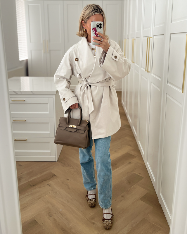 AUSTIN - Midi Trench Coat in Beige