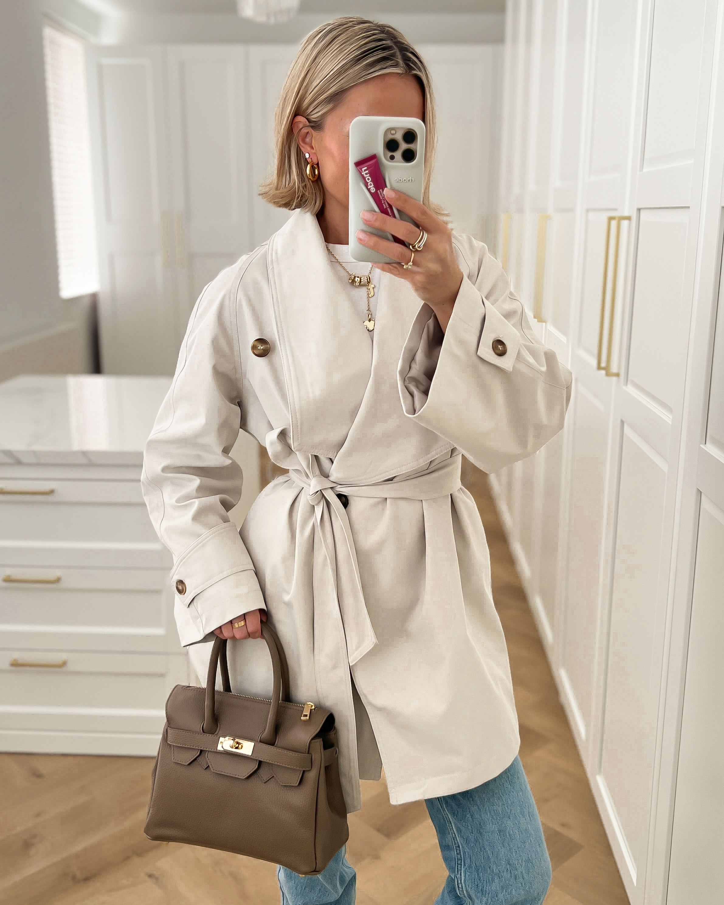 AUSTIN - Midi Trench Coat in Beige