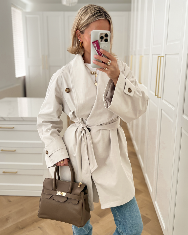AUSTIN - Midi Trench Coat in Beige