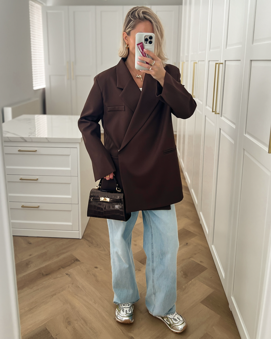 DREW - Oversized Blazer in Brown