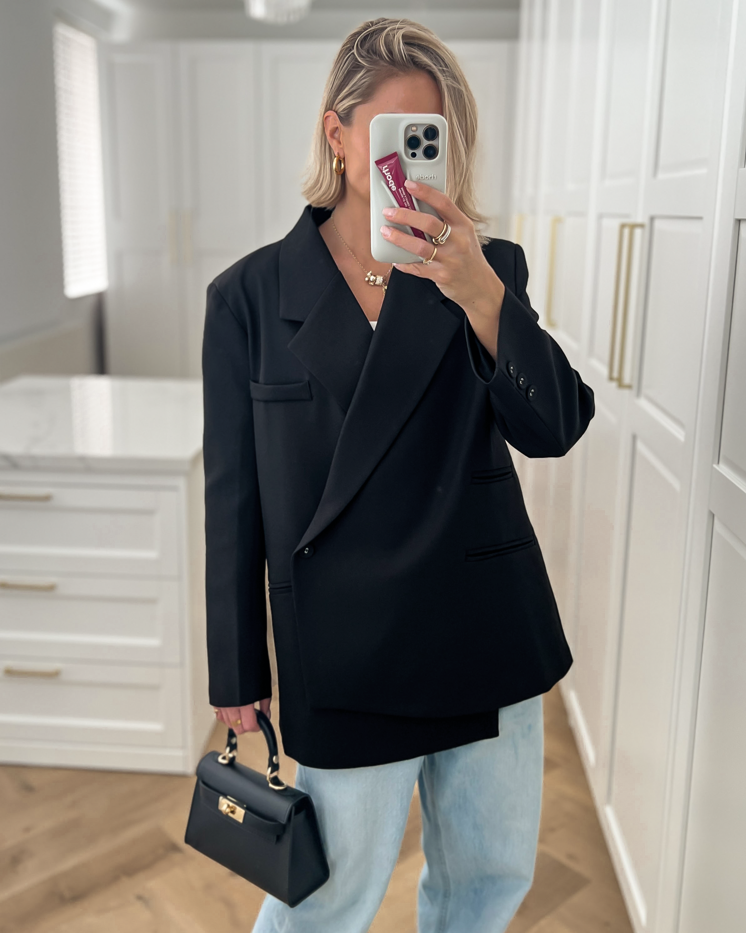 RYDER - Oversized Asymmetric Blazer in Black