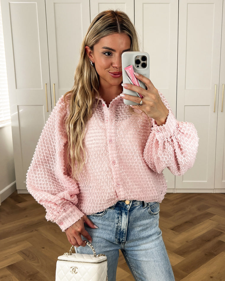 MAXIME - Texture Blouse in Pink