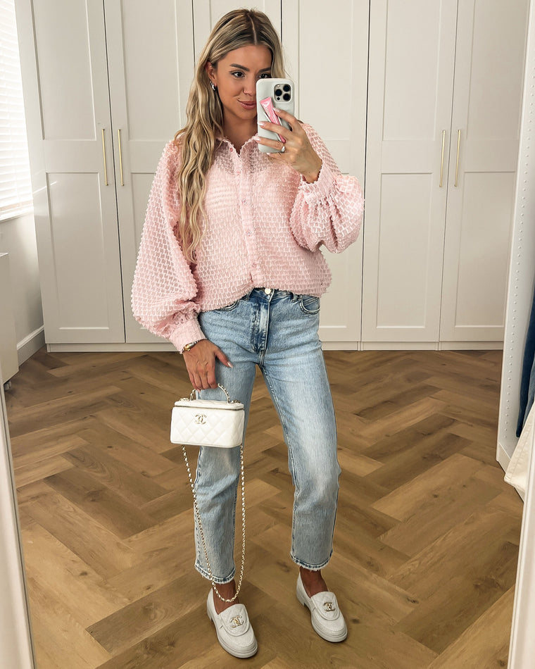 MAXIME - Texture Blouse in Pink