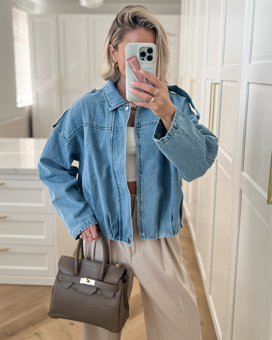 NOVA - Denim Bomber in Blue