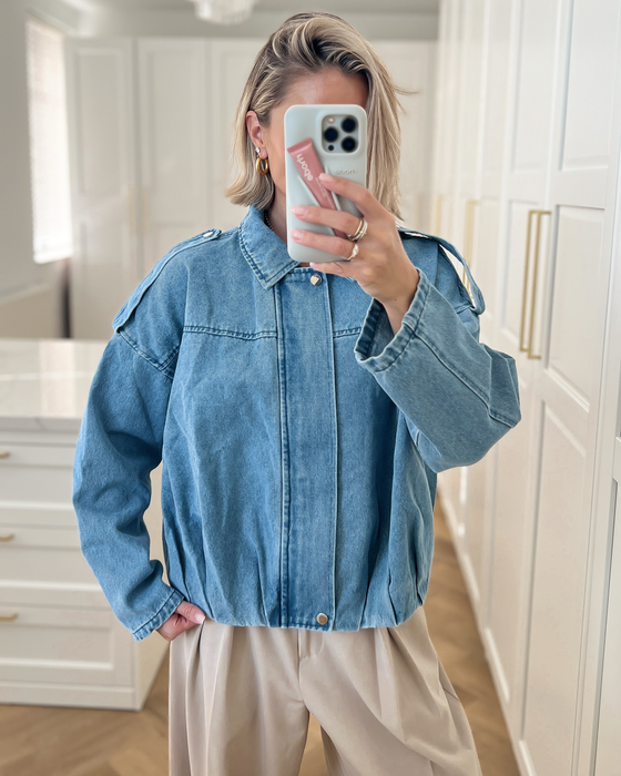 NOVA - Denim Bomber in Blue