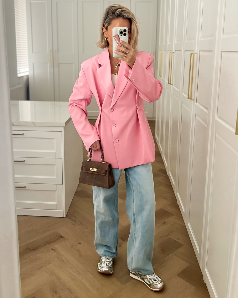 QUINN - Cinched Blazer in Peonie Pink