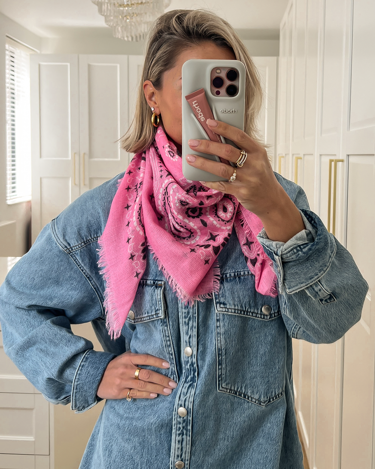 KUSHI - Paisley Luxury Scarf in Pink