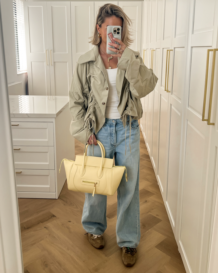 HAILEY - Drawstring Bomber Jacket in Khaki