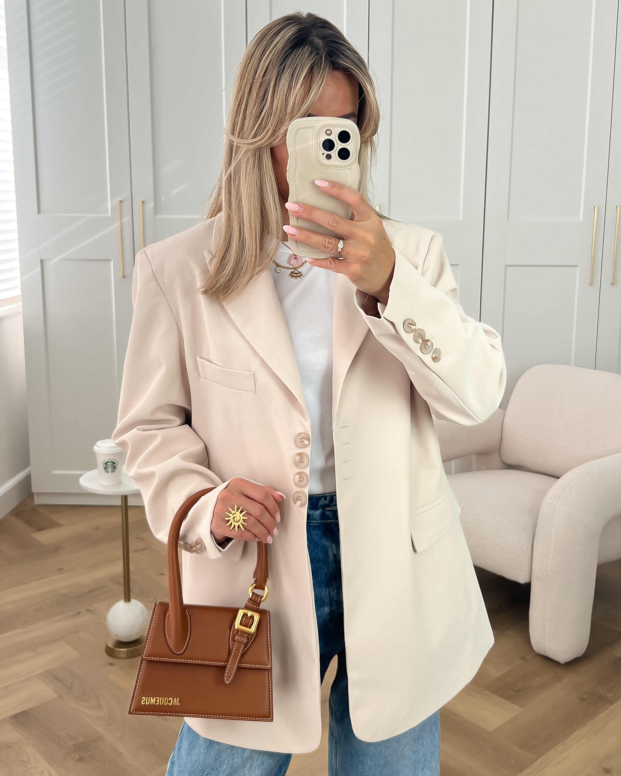 Gigi + Loulou - Oversized Blazer in Light Beige