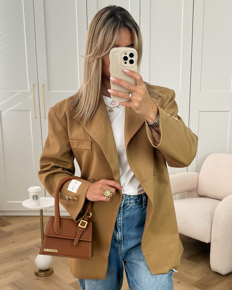 SALE - Gigi + Loulou Cinched Blazer in Camel