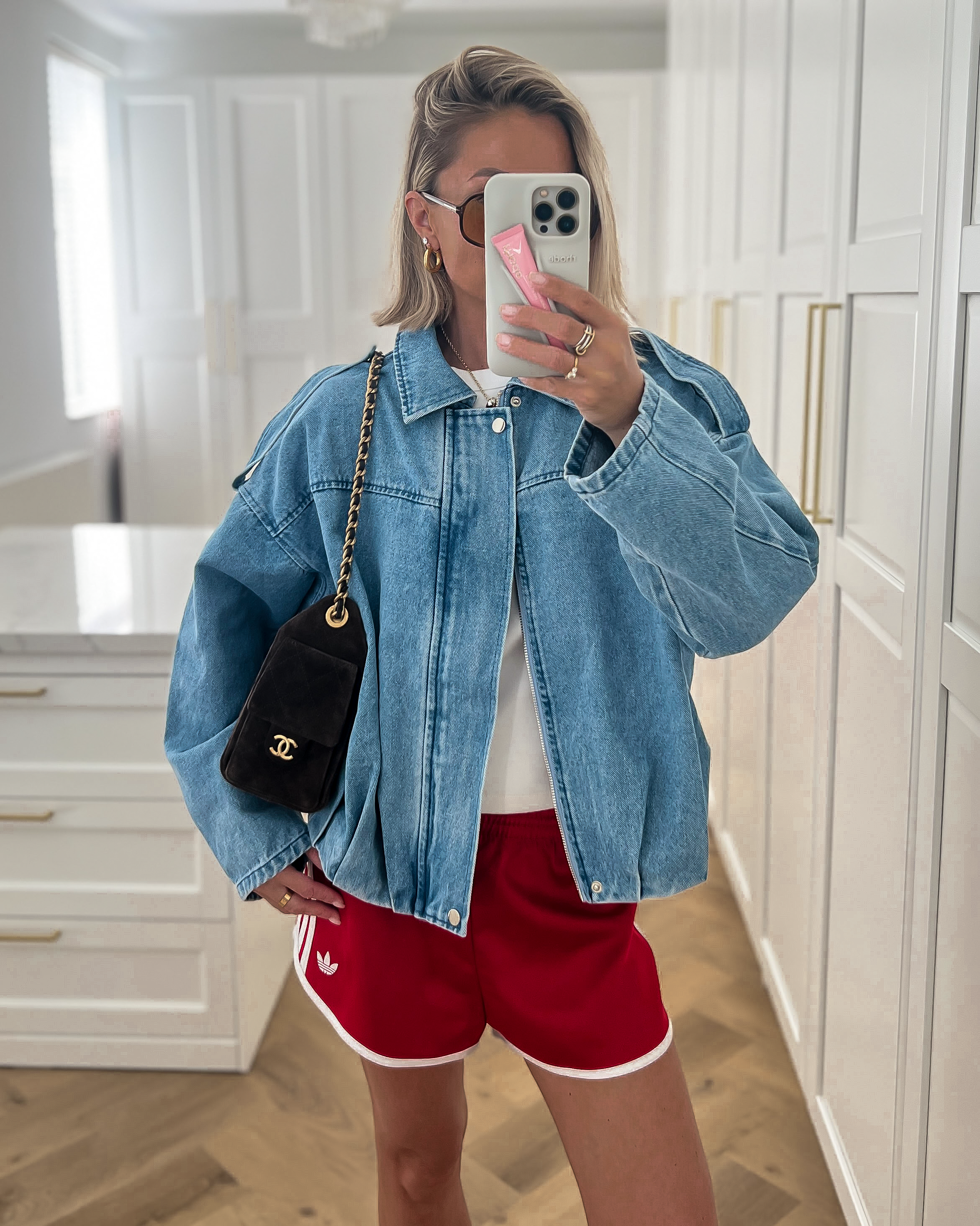 SALE - NOVA Denim Bomber Jacket in Blue