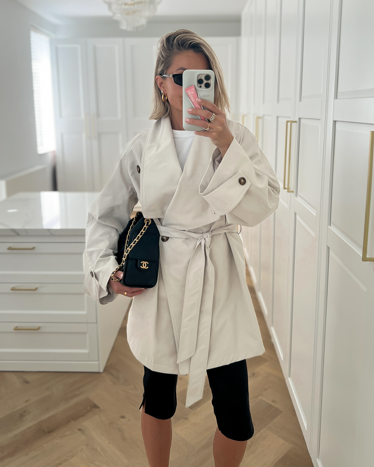 AUSTIN - Midi Trench Coat in Beige