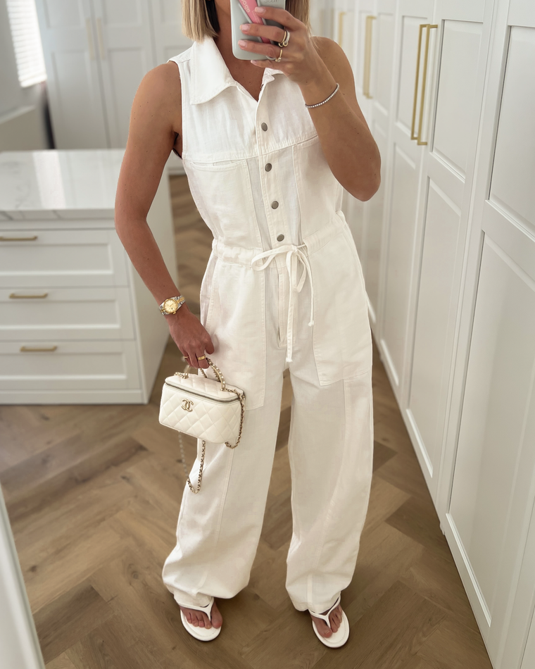 IRIS - Cotton Jumpsuit in White
