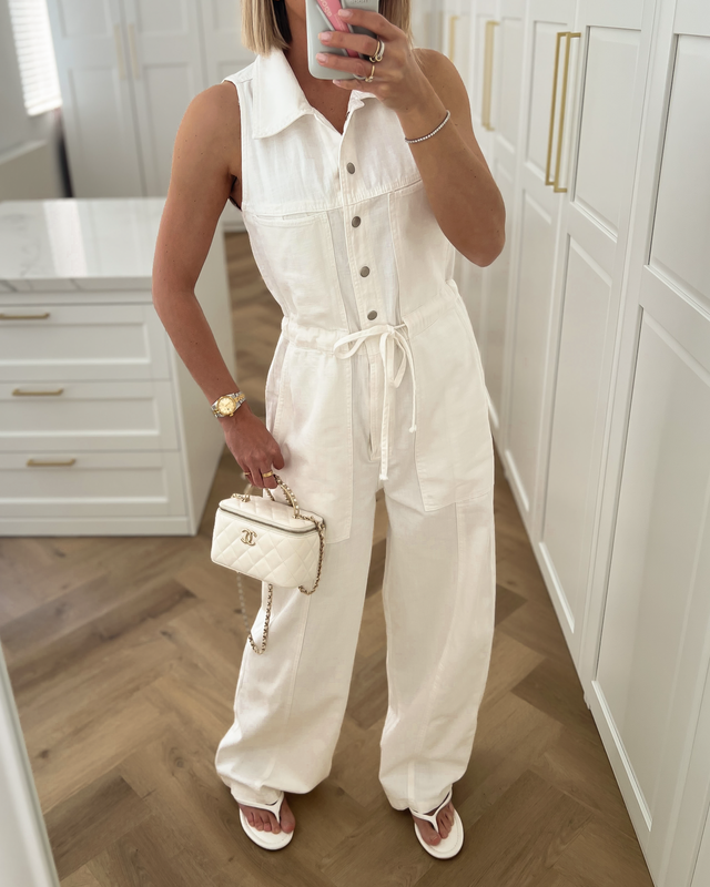 IRIS - Cotton Jumpsuit in White