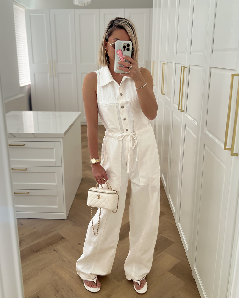 IRIS - Cotton Jumpsuit in White