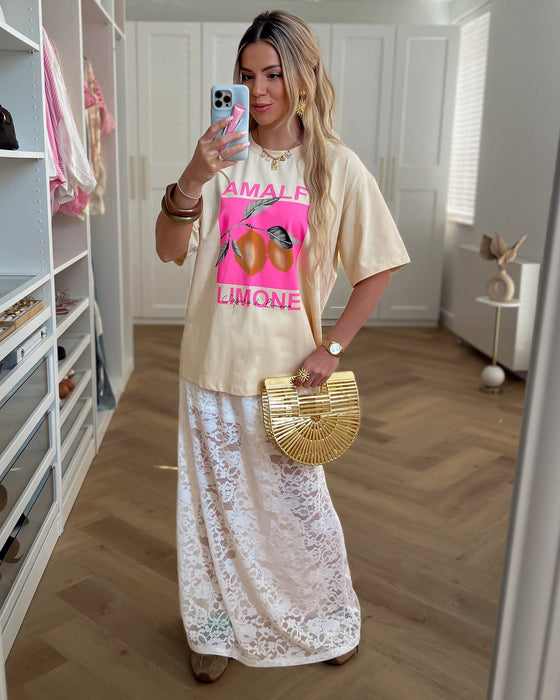 AMALFI - Printed T-Shirt in Beige