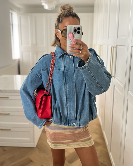 NOVA - Denim Bomber Jacket in Blue