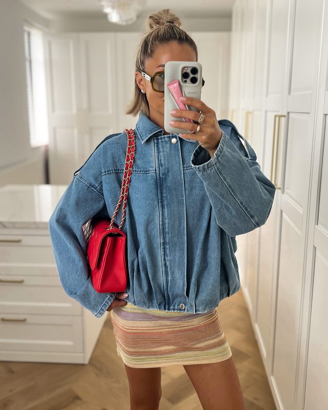 NOVA - Denim Bomber Jacket in Blue