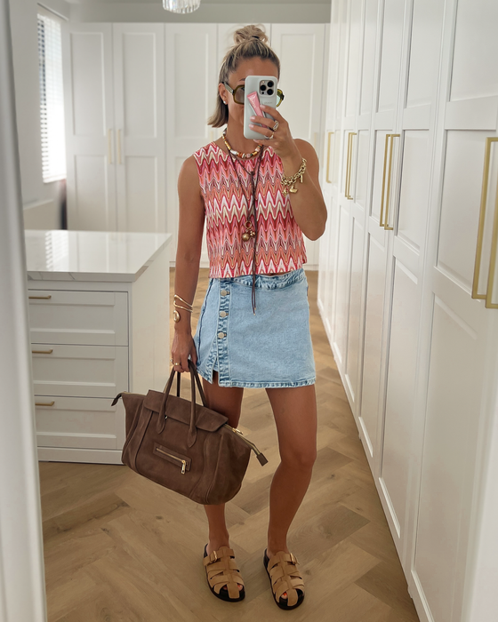 RUBY - Denim Skort in Vintage Blue