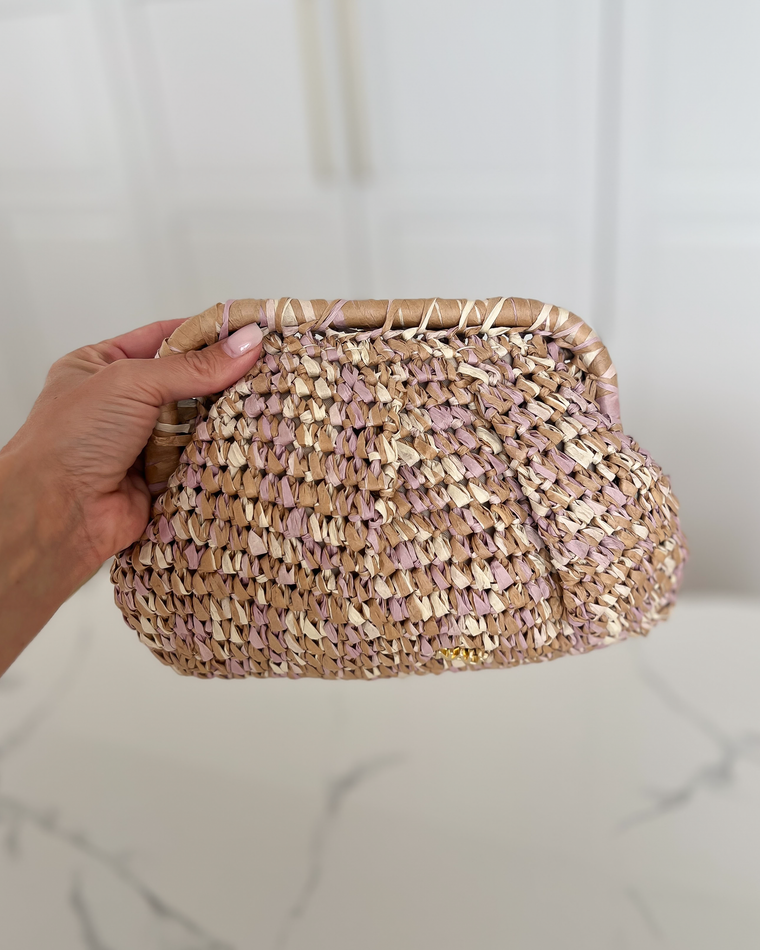 MYKONOS - Raffia Clutch Bag in Natural
