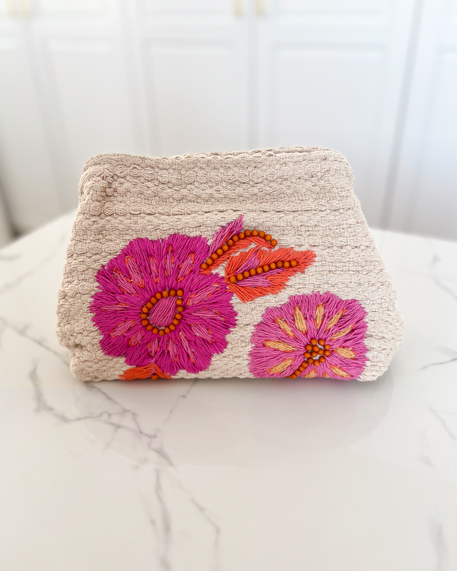 HAWAII - Handmade Clutch Bag with Magnolia Print