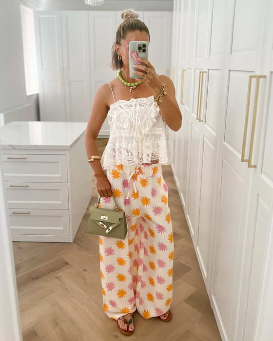 SUNNY - Printed Pants in Pink & Orange