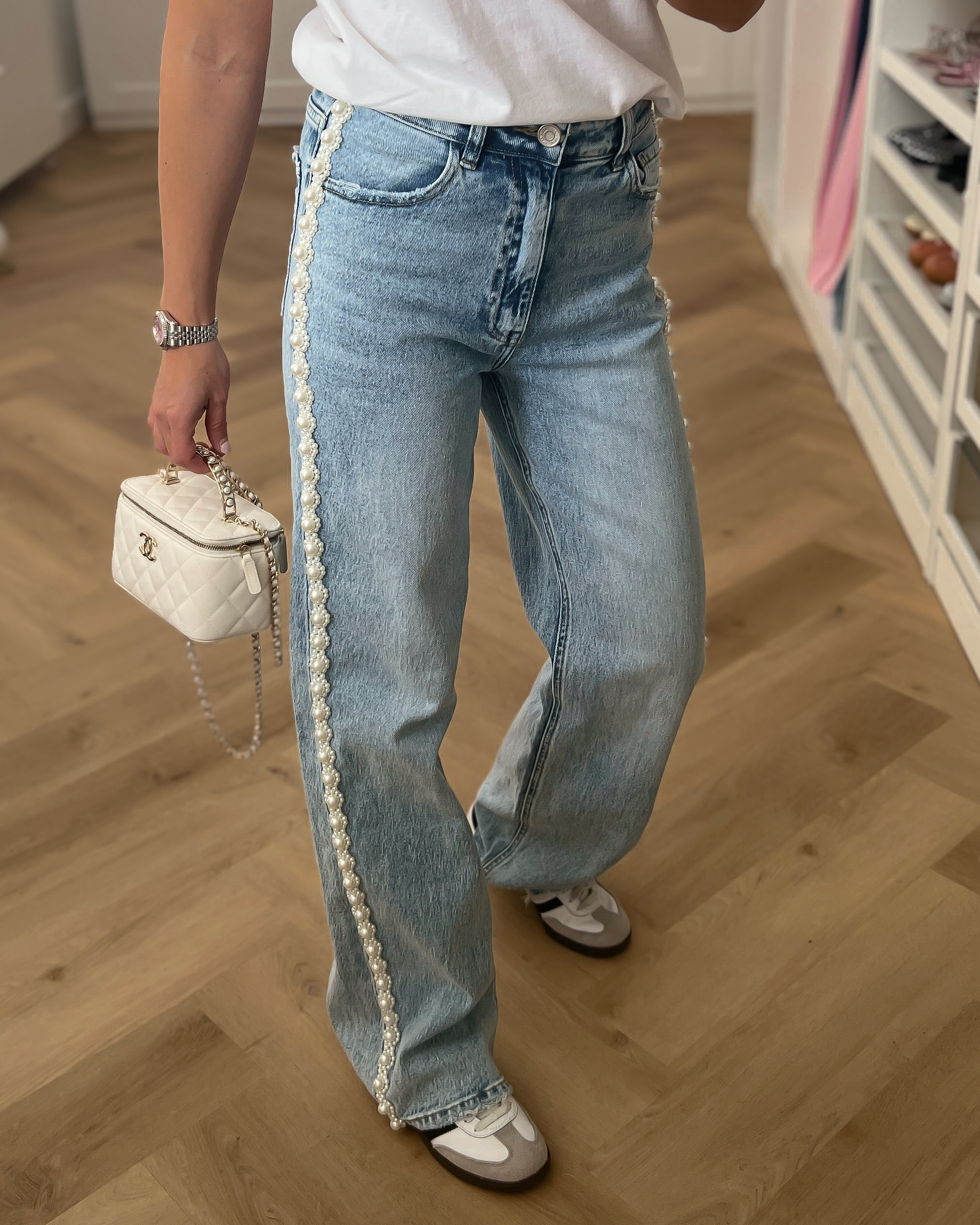 EMMA - Pearl Striped Jeans in Blue