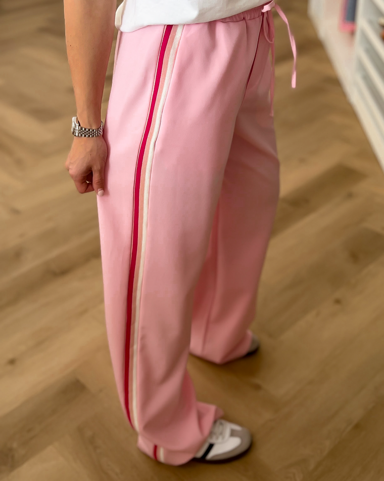 BOWIE - Side Stripe Track Pants in Pink