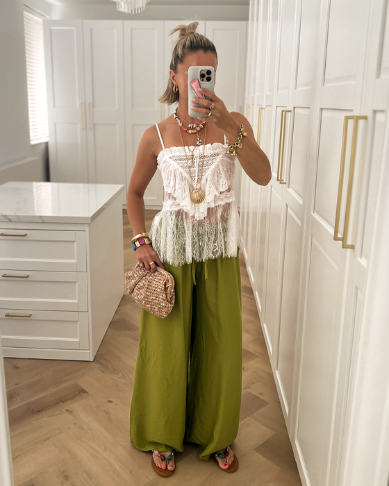 YARA - Pants in Avocado Green